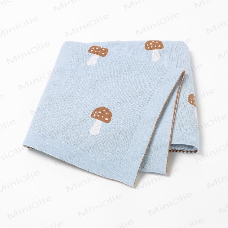 Personalized Baby Name Mushroom Blanket - Blue - 100*80cm - image 8