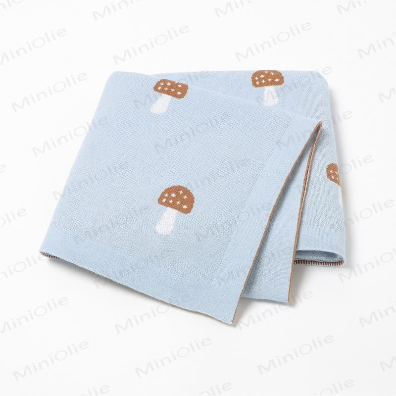 Personalized Baby Name Mushroom Blanket - Blue - 100*80cm - image 8