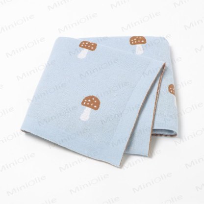 Personalized Baby Name Mushroom Blanket - Blue - 100*80cm - image 8