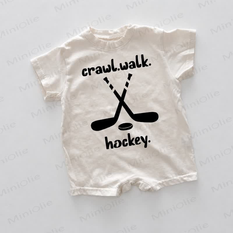 CRAWL. WALK. HOCKEY. Baby White Romper - White - 18-24M - image 1