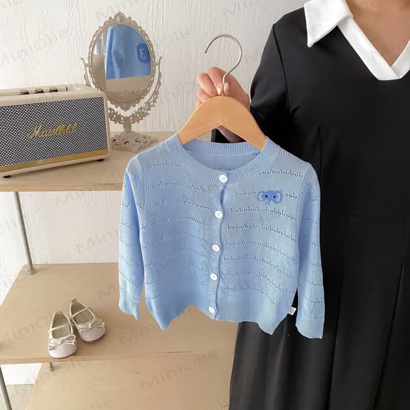 Baby Toddler Animal Knit Cardigan - Blue - 4-5T - image 8