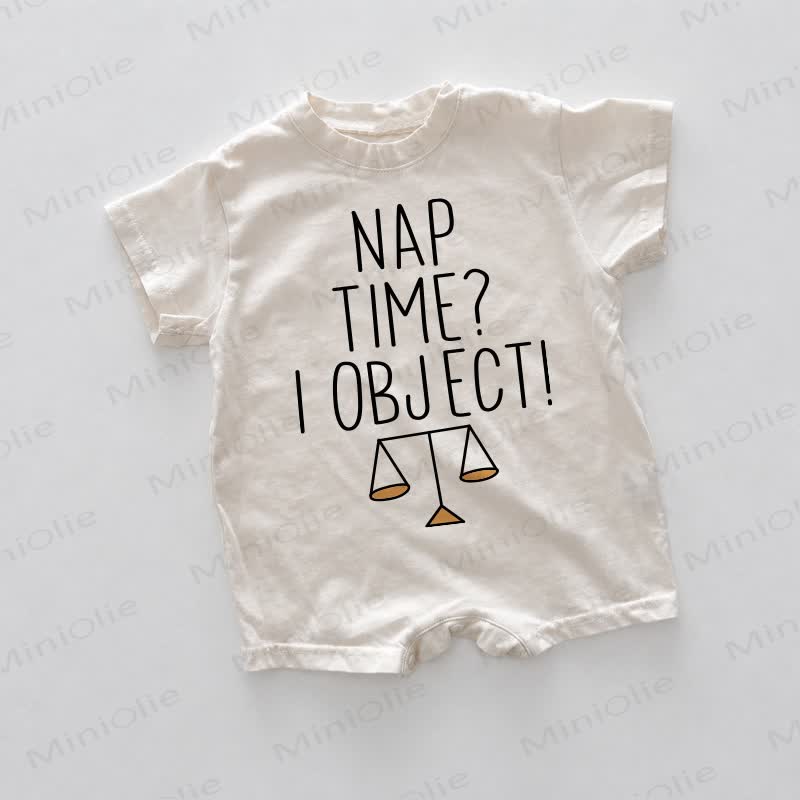 NAP TIME? I OBJECT! Baby White Romper - White - 18-24M - image 1