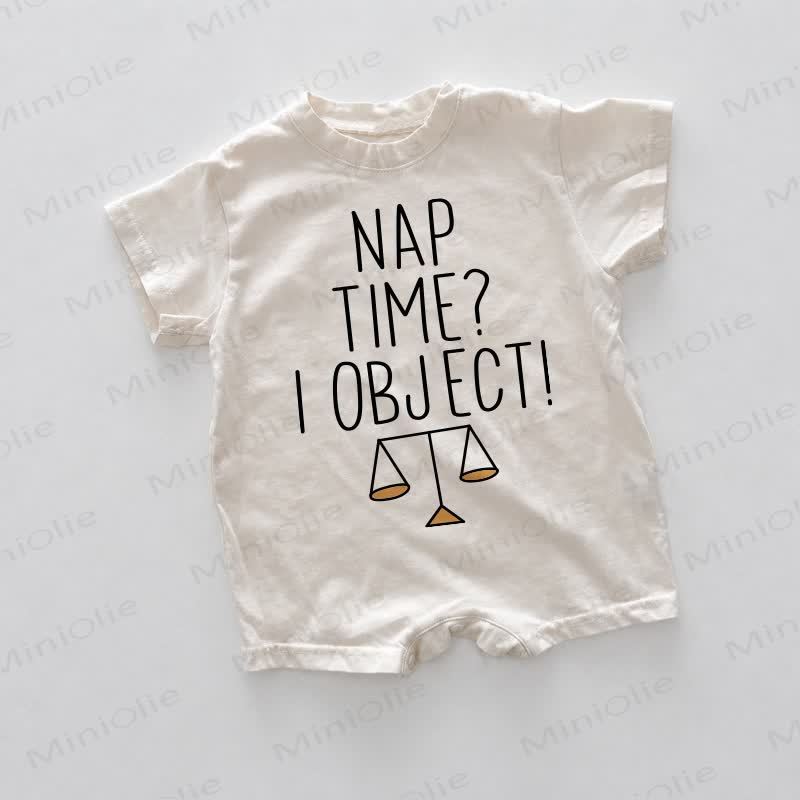 NAP TIME? I OBJECT! Baby White Romper - White - 18-24M - image 1