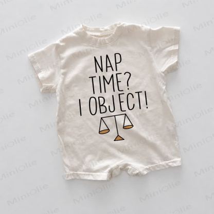 NAP TIME? I OBJECT! Baby White Romper - White - 18-24M - image 1