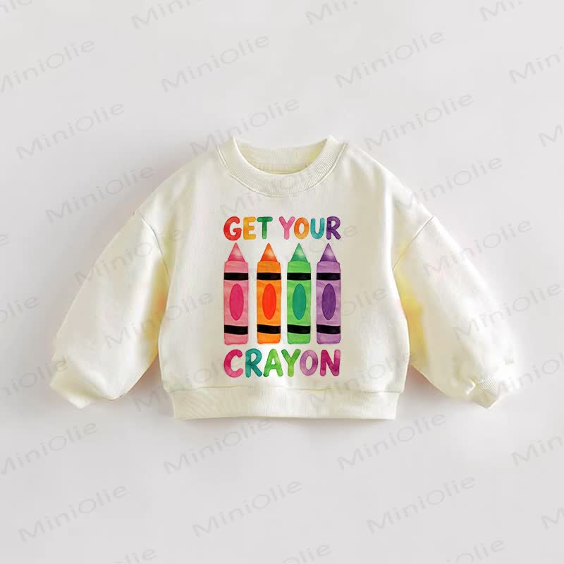 GET YOUR CRAYON Baby Toddler Slogan Cream Sweatshirt - Cream - 3-5T - image 1