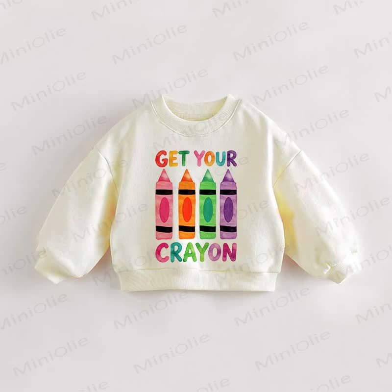 GET YOUR CRAYON Baby Toddler Slogan Cream Sweatshirt - Cream - 3-5T - image 1