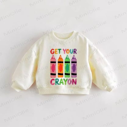 GET YOUR CRAYON Baby Toddler Slogan Cream Sweatshirt - Cream - 3-5T - image 1