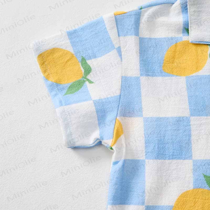 Baby Toddler Lemon Check Shirt and Shorts 2-piece Set - image 6