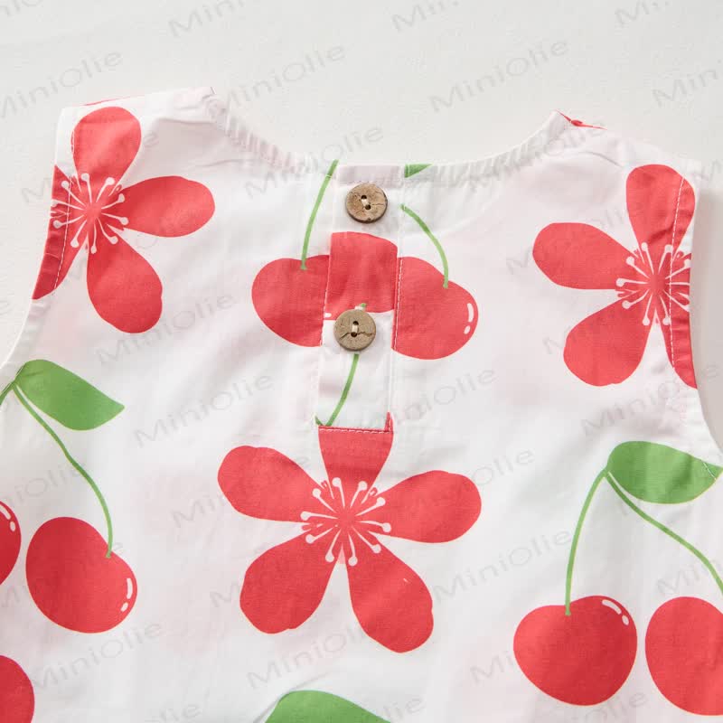 Baby Toddler Floral Cherry Top and Shorts 2-piece Set - image 5