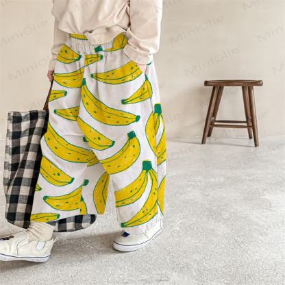 Baby Girls White Banana Print Pants - White - 2-3T - image 1