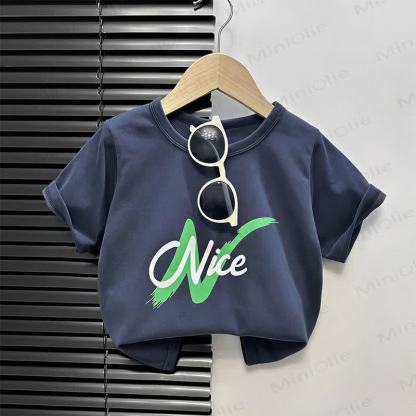 Toddler Cartoon Print Boxy T-Shirt - Blue & Green NICE - 4-5T - image 4