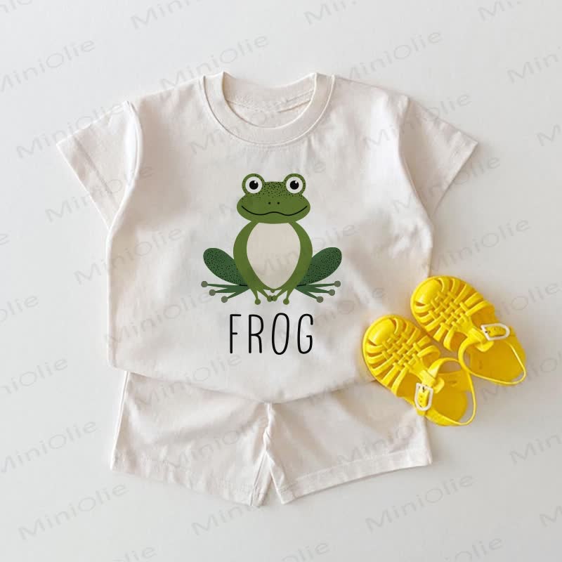 FROG Baby White Tee and Shorts 2-piece Set - White - 18-24M - image 1