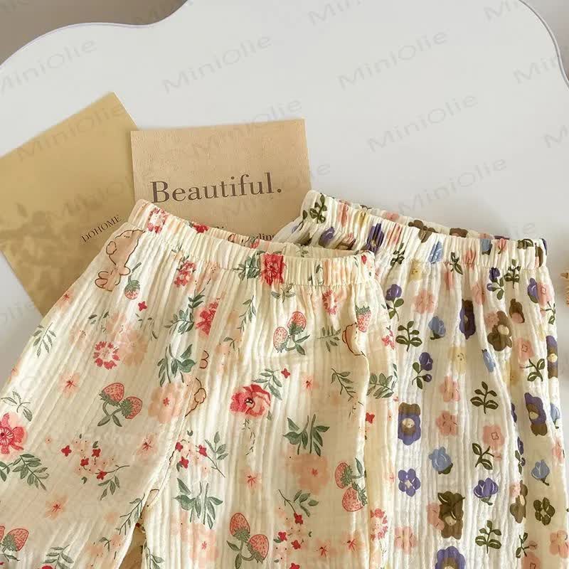 Toddler Baby Floral&Bear Print Summer Pants - image 5