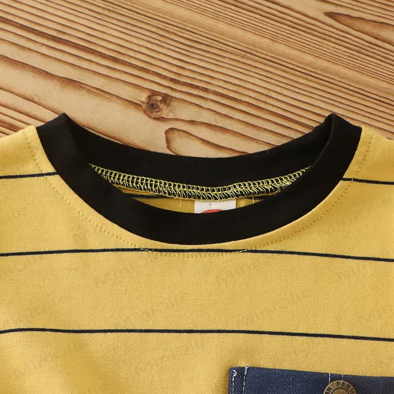 Toddler Boy Denim Pocket Long Sleeve T-Shirt - image 6