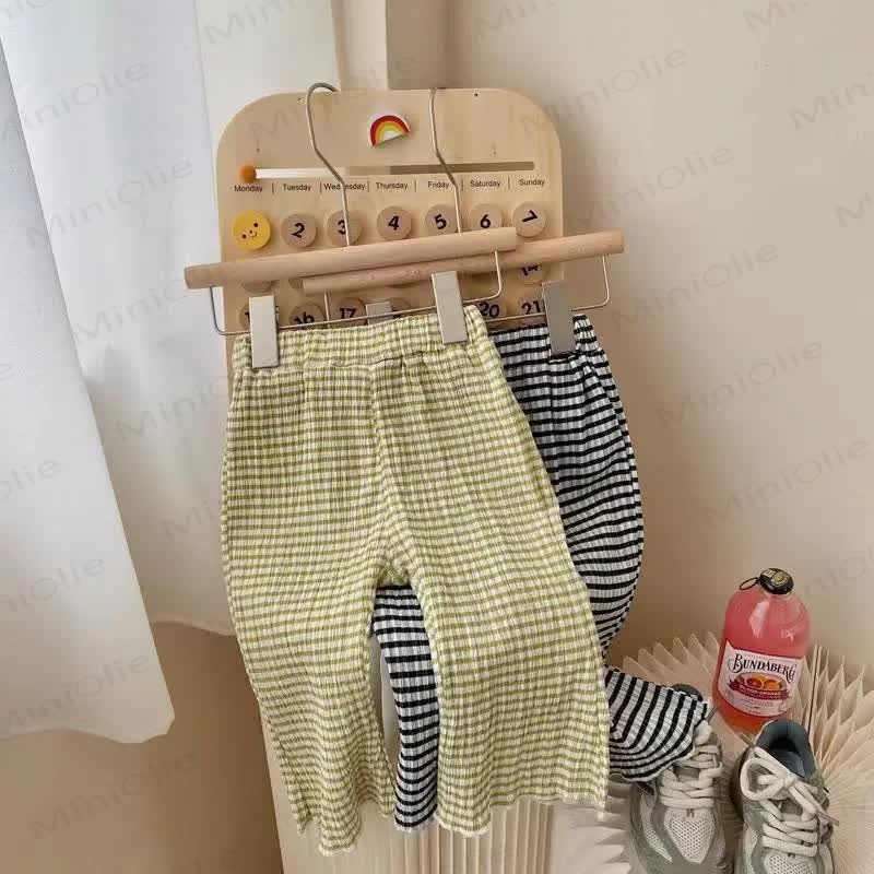 Toddler Baby Girls Striped Summer Pants - Green - 6-7T - image 2
