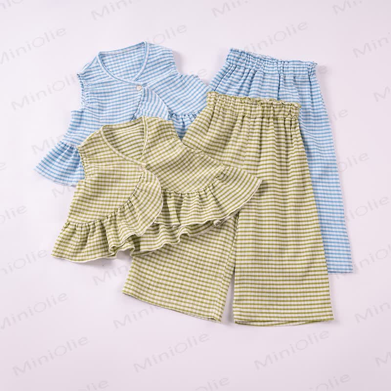 Toddler Girl Striped Peplum Sleeveless Top and Pants 2-piece Set - image 1