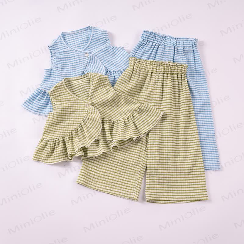 Toddler Girl Striped Peplum Sleeveless Top and Pants 2-piece Set - image 1
