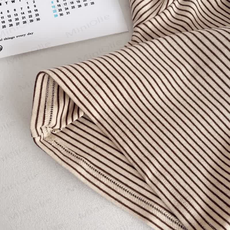 Baby Toddler Striped Shoulder Button Long Sleeve Tee - image 10
