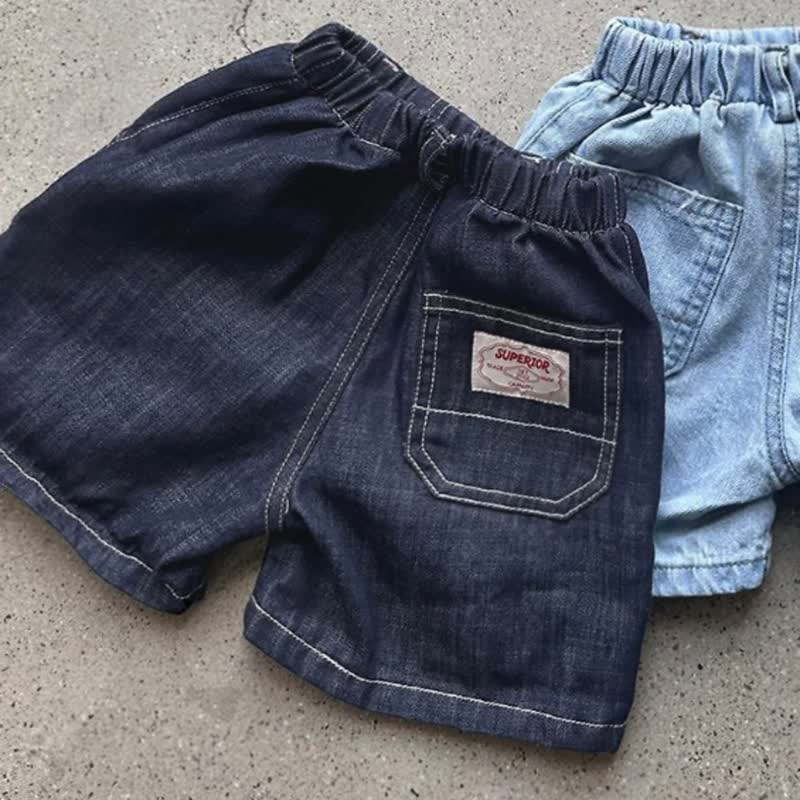 Baby Toddler Cute Solid Color Denim Shorts - Dark Blue - 4-5T - image 5