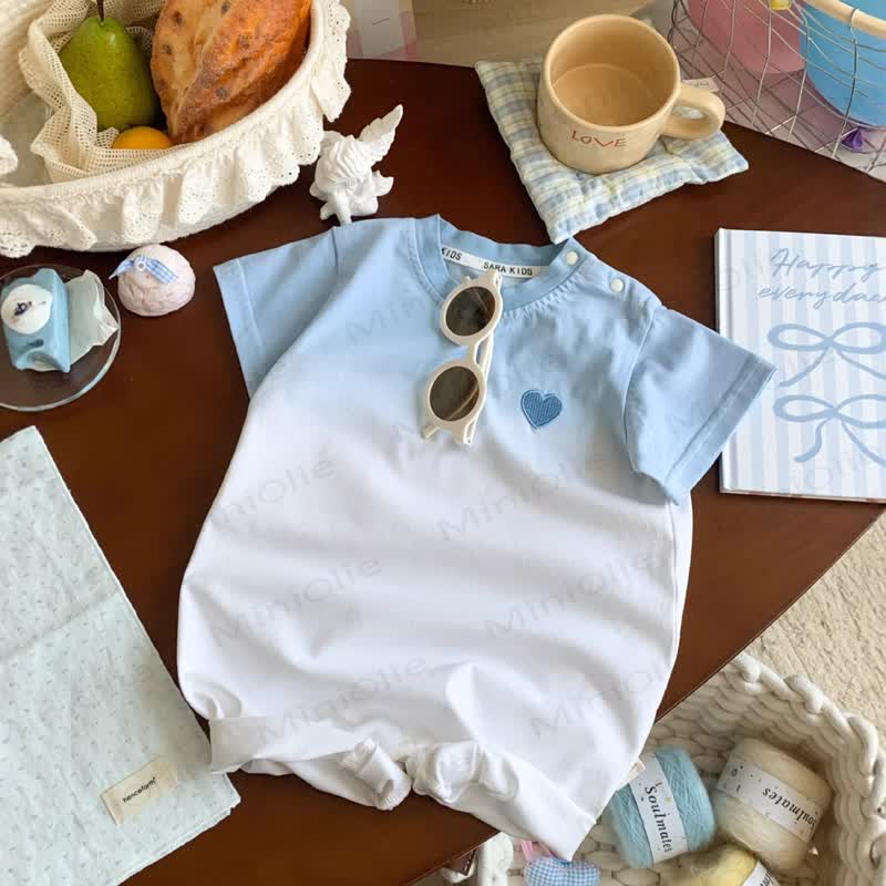 Baby Gradient Color Short Sleeve Romper - image 4
