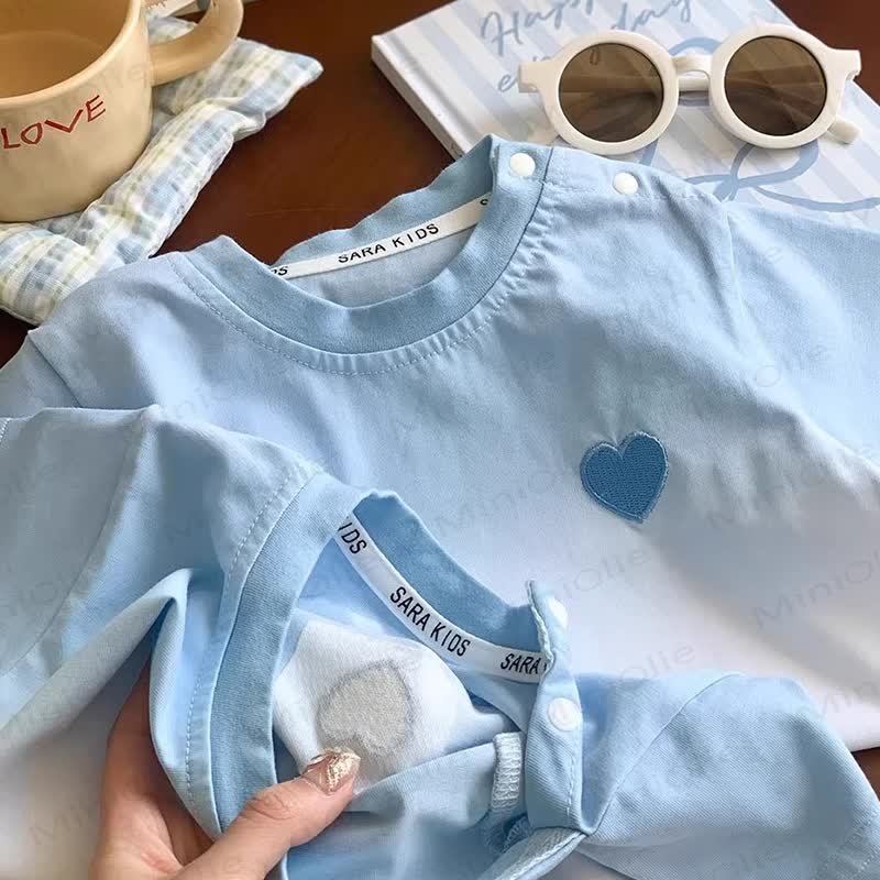 Baby Gradient Color Short Sleeve Romper - image 5