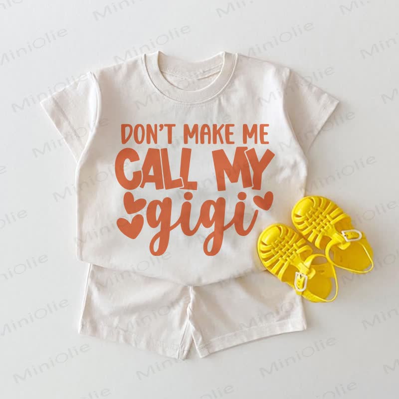 DON'T MAKE ME CALL MY GIGI Baby White Tee and Shorts 2-piece Set - White - 18-24M - image 1