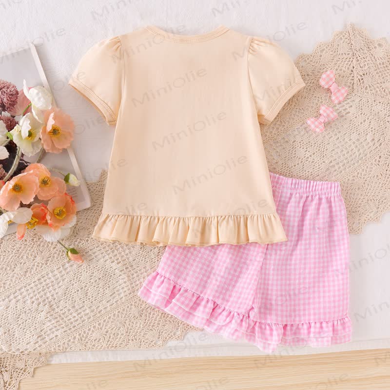Toddler Baby Girls Pencil Applique Top and Shorts 2-piece Set - image 4