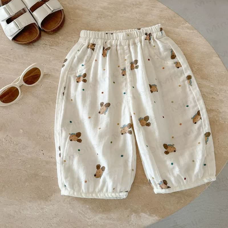 Baby Toddler Boy Puppy Print Pants - White - 3-4T - image 2
