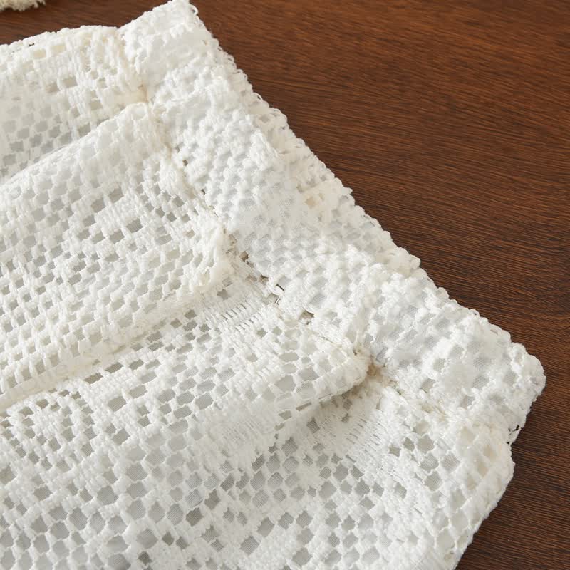 Toddler Girl White Crochet Lace Button Top and Pants Set - image 5