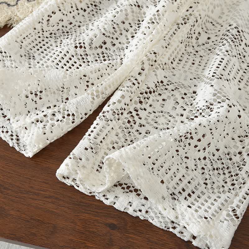Toddler Girl White Crochet Lace Button Top and Pants Set - image 7