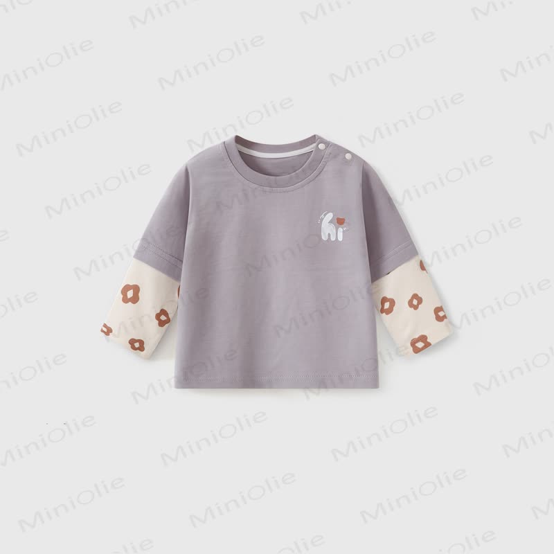 HI Toddler Baby Layered Long Sleeve Tee - Purple - 4-5T - image 4