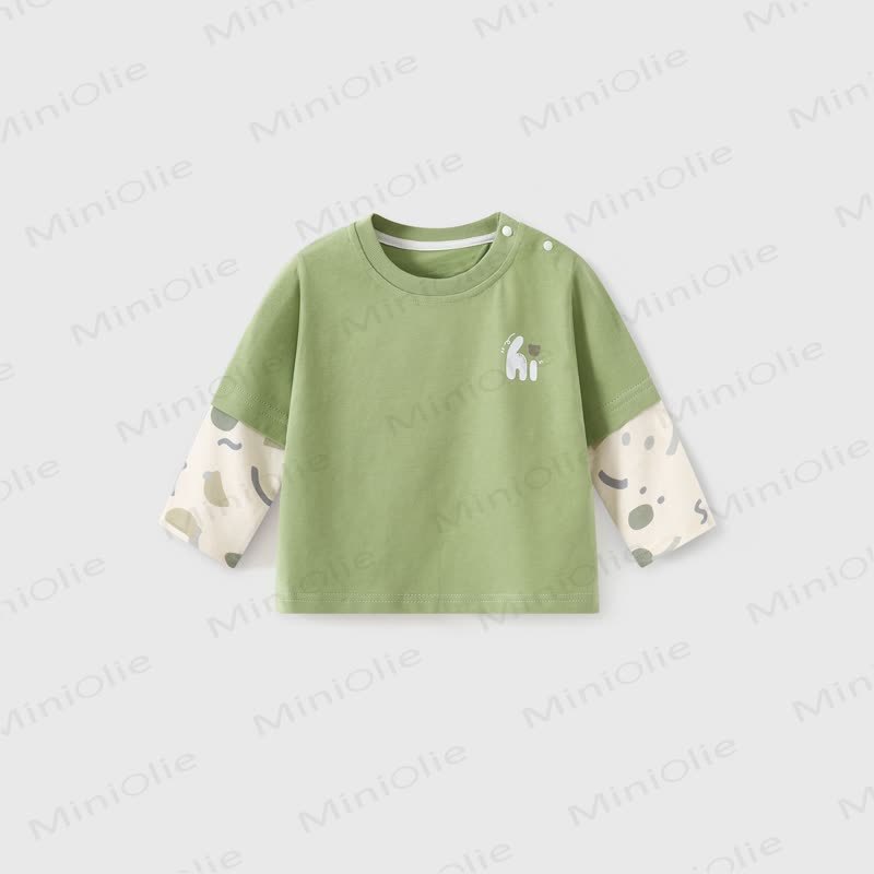 HI Toddler Baby Layered Long Sleeve Tee - Green - 4-5T - image 3