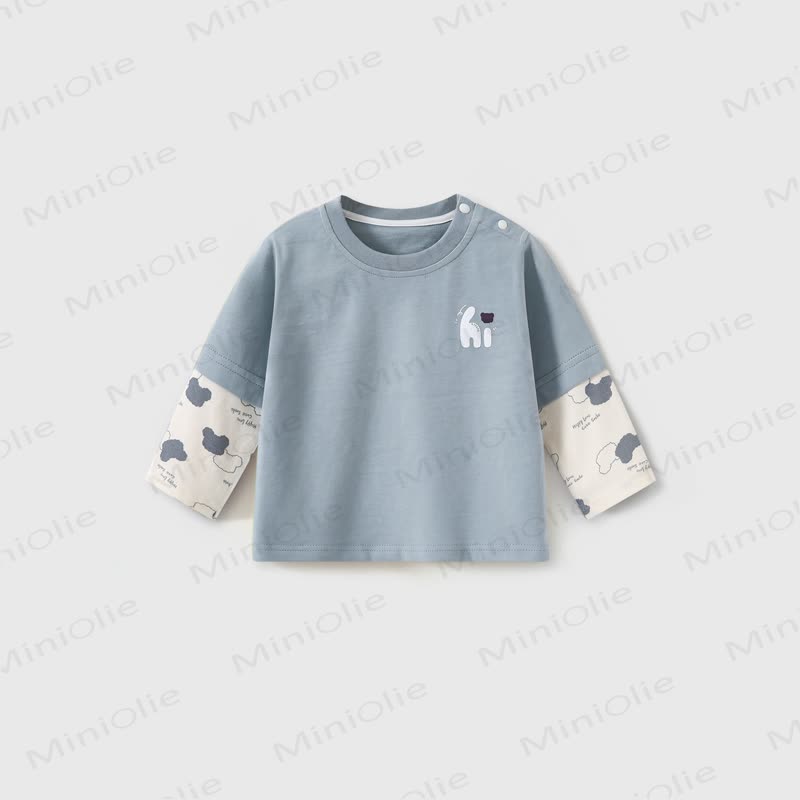 HI Toddler Baby Layered Long Sleeve Tee - Blue - 4-5T - image 2