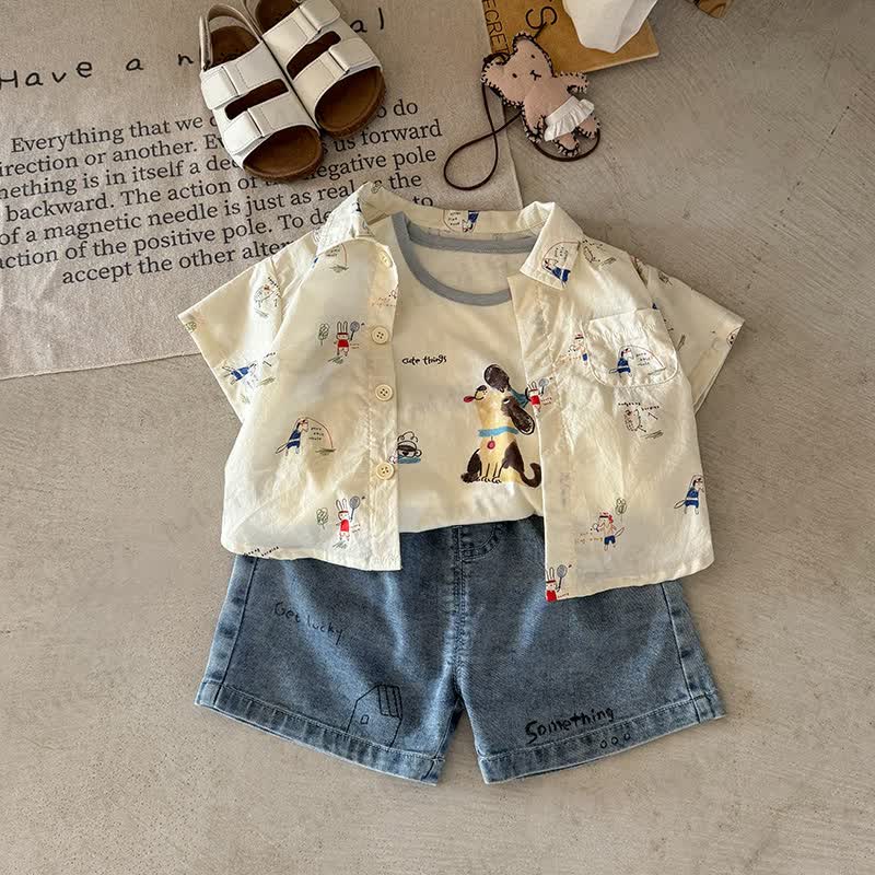 Baby Puppy Patch Denim Shorts - image 1