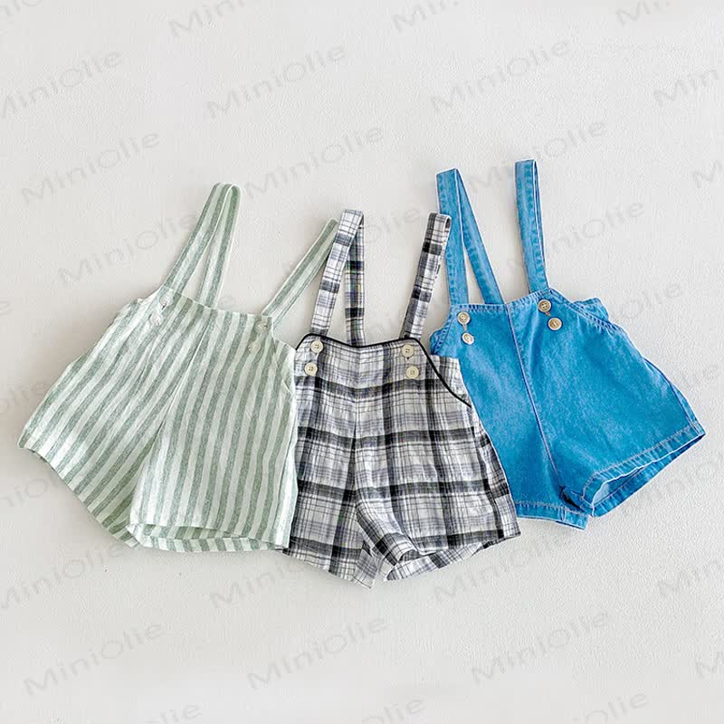 Toddler Boys Vintage Plaid Overalls - image 1