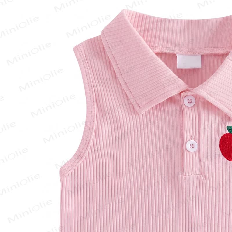Toddler Girl Apple Patch Sleeveless Top and Skirt 2-piece Set - image 3