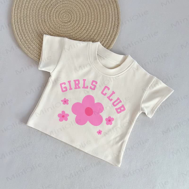 GIRLS CLUB Baby Beige Flower Casual T-Shirt - Beige - 2-3T - image 1