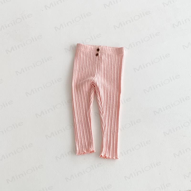 Toddler Ribbed Button Leggings - Pink - 8-9T - image 8