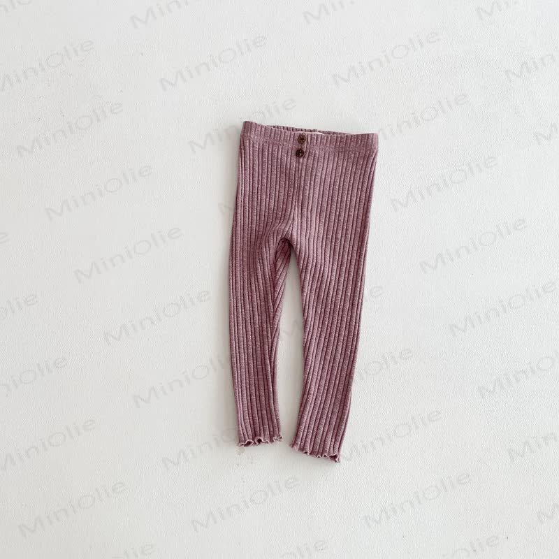 Toddler Ribbed Button Leggings - Purple - 8-9T - image 10