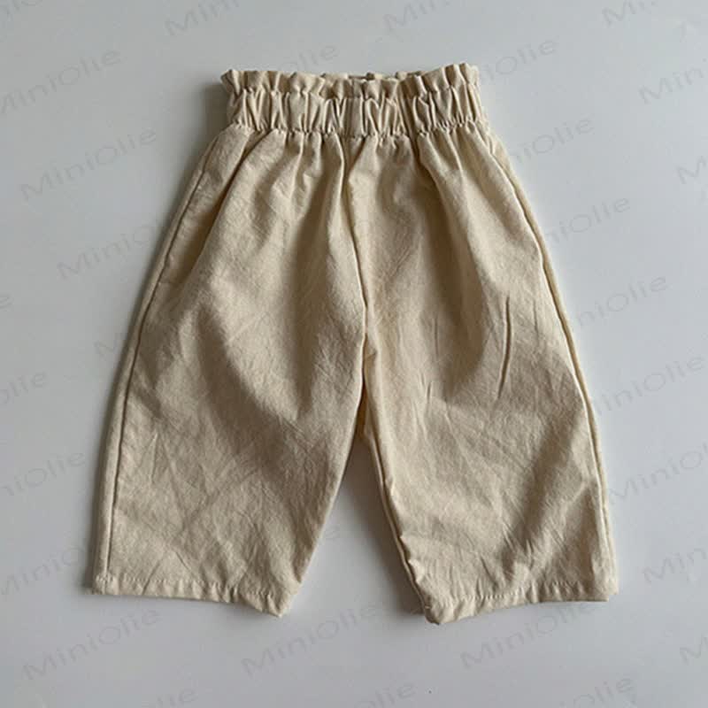 Toddler Baby Classic Pull On Casual Pants - Beige - 4-5T - image 2