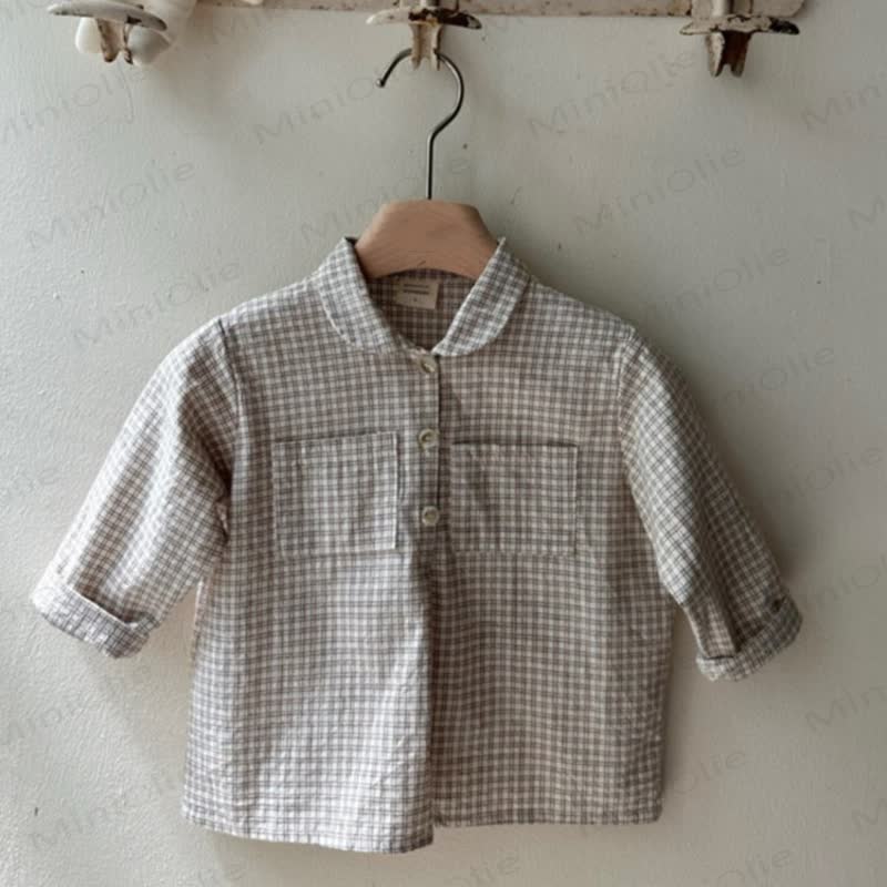 Toddler Baby Vintage Pliad Shirt/Corduroy Overall - Beige Shirt - 4-5T - image 3