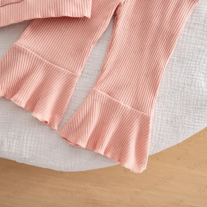 DADDY'S LITTLE PRINCESS Baby Toddler Pink Strawberry Ruffle Collar Top and Pants 2-piece Set - image 8