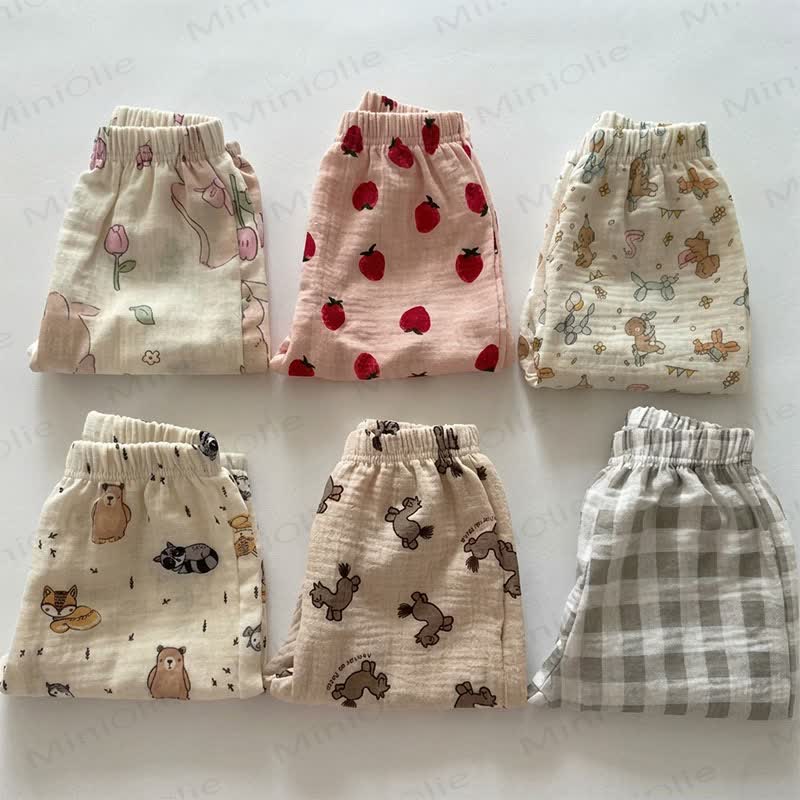 Baby Toddler Beige Animal Print Crinkled Lounge Pants - image 6