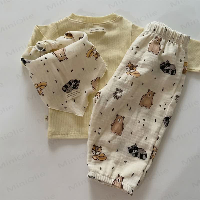 Baby Toddler Beige Animal Print Crinkled Lounge Pants - image 8