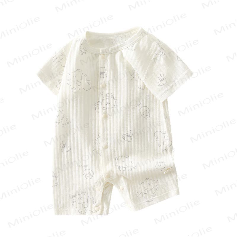 Baby Bear/Bunny Print Short Sleeve Romper - image 2