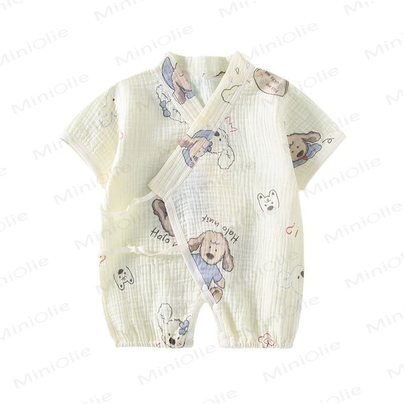 Baby Animal/Flower Cotton Gauze Kimono - image 2