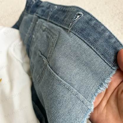 Toddler Girl Blue Frayed Denim Jacket and Skirt 2-piece Set - image 12