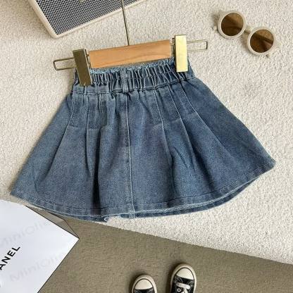 Toddler Girl Blue Frayed Denim Jacket and Skirt 2-piece Set - image 8