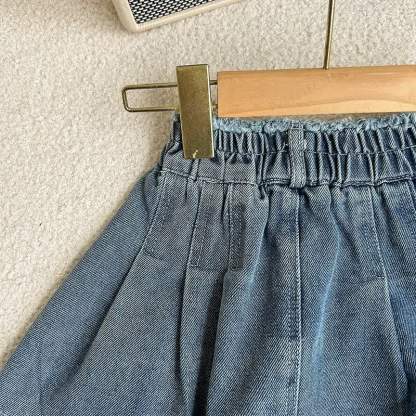 Toddler Girl Blue Frayed Denim Jacket and Skirt 2-piece Set - image 10