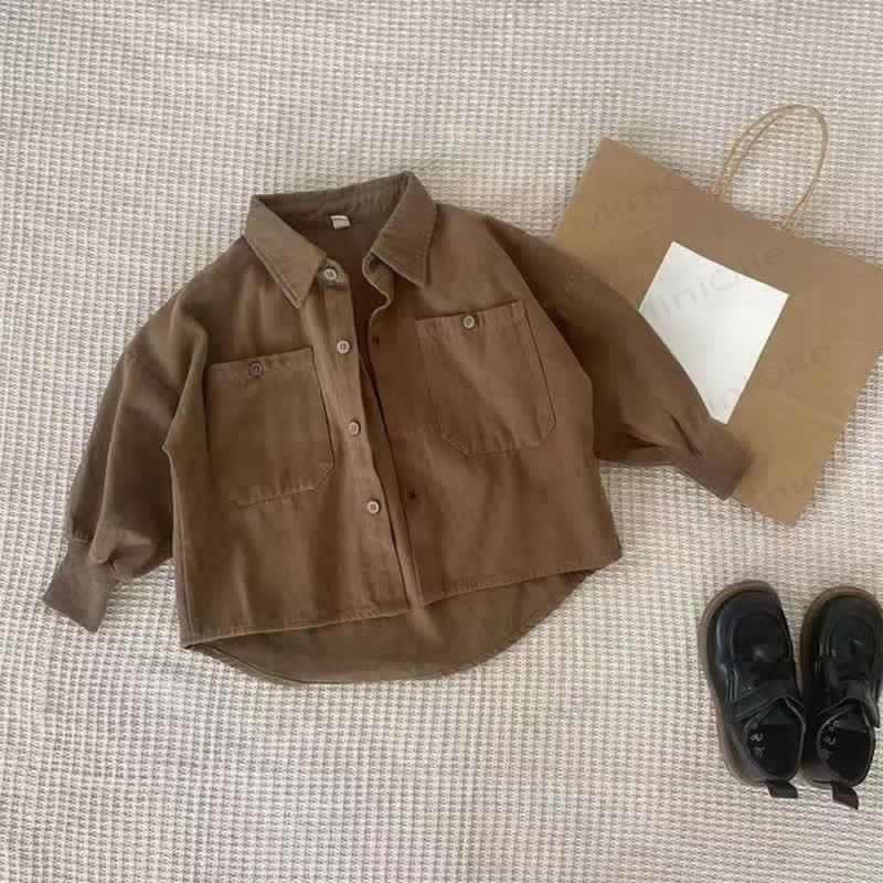 Toddler Boys Brown Shirt and Beige Pants 2-piece Set - Brown Top - 6T - image 2